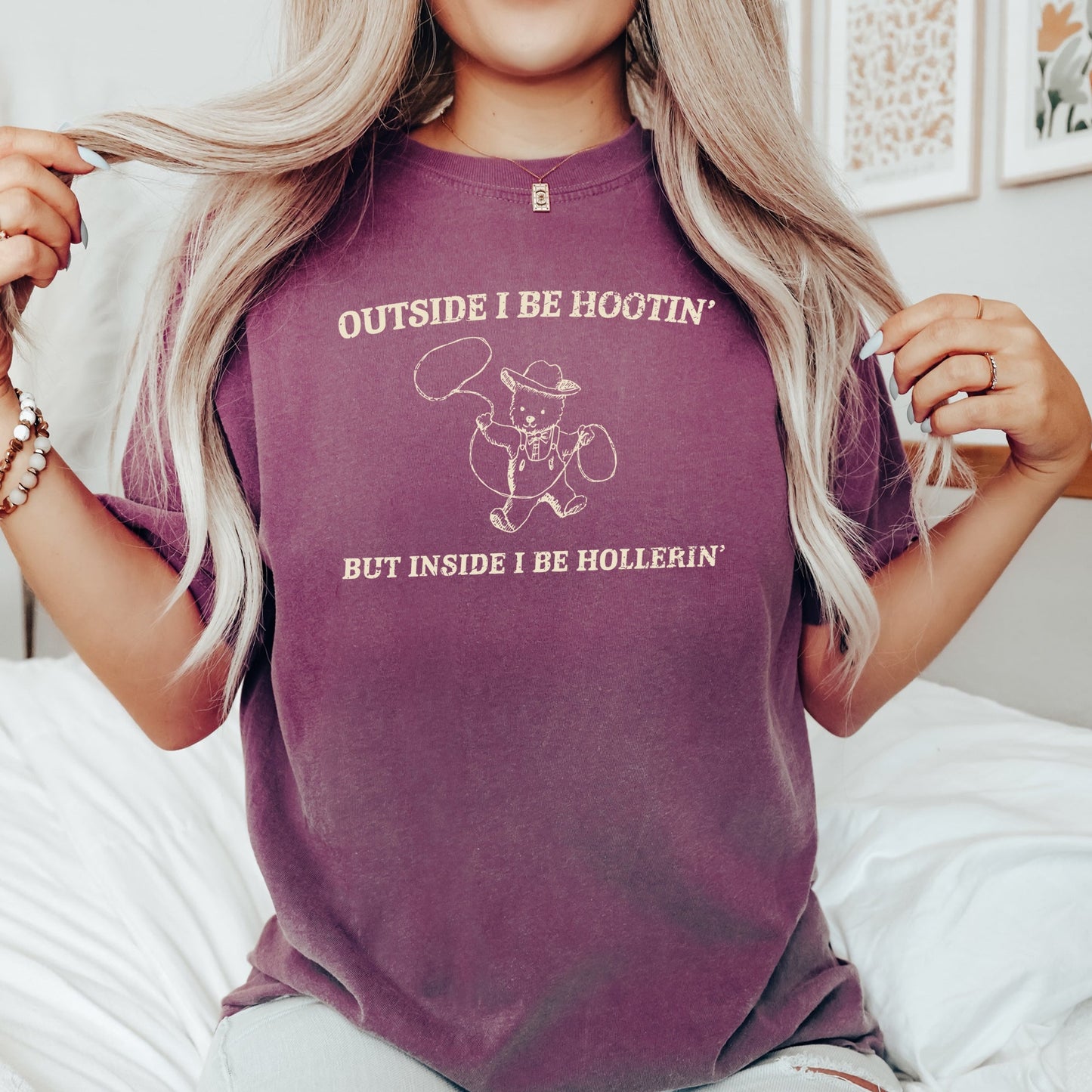 Hootin Hollerin, Bear, Meme, Aesthetic, Funny, Comfort Colors Tshirt