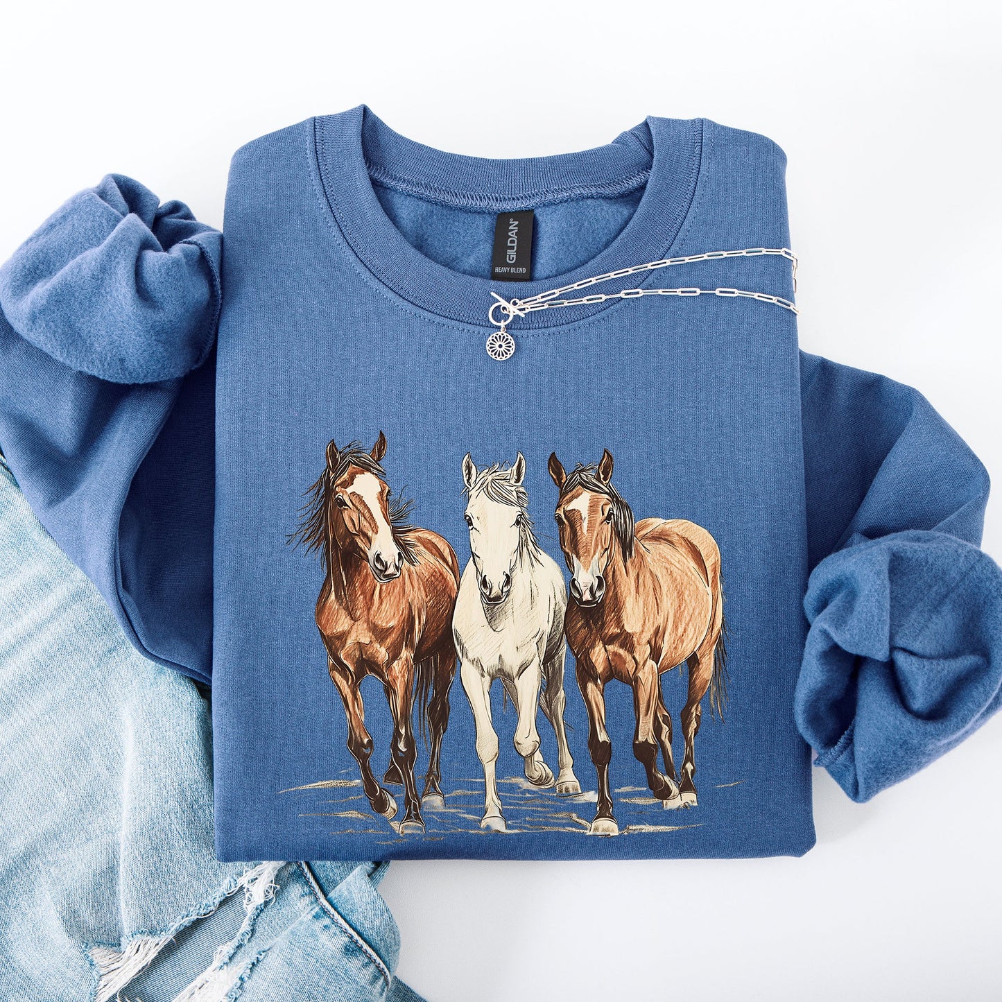 Horses, Western, Classic, Country, Cowboy, Cowgirl, Rodeo Sweatshirt