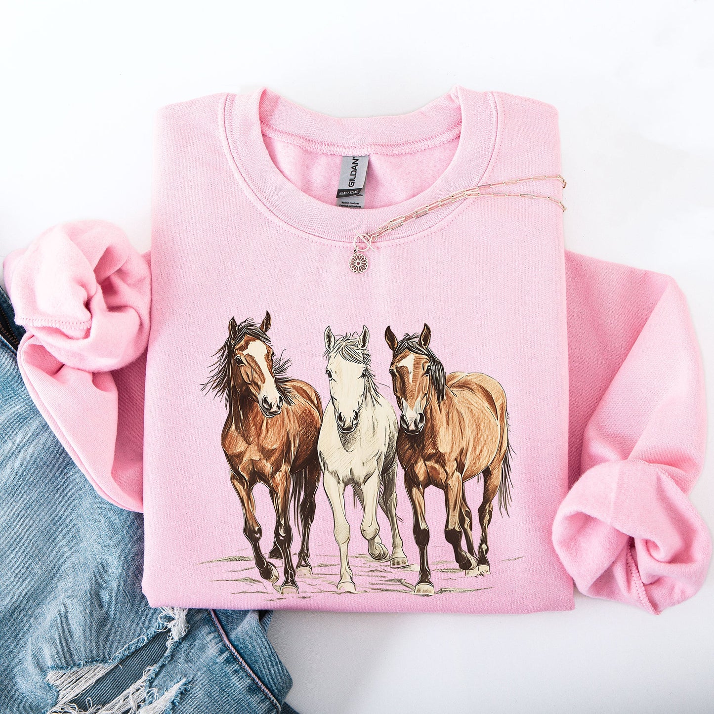 Horses, Western, Classic, Country, Cowboy, Cowgirl, Rodeo Sweatshirt