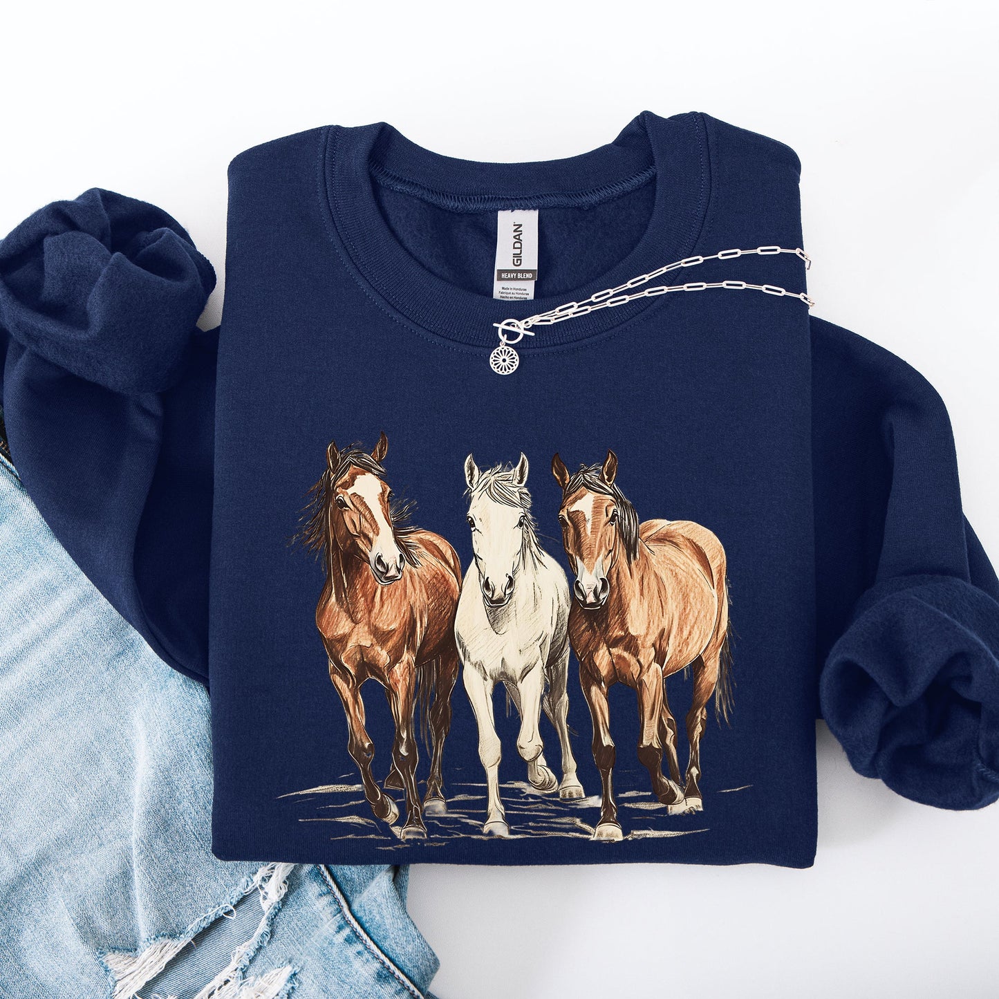 Horses, Western, Classic, Country, Cowboy, Cowgirl, Rodeo Sweatshirt