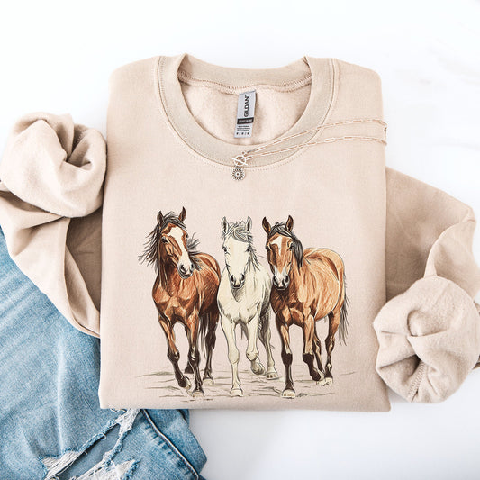 Horses, Western, Classic, Country, Cowboy, Cowgirl, Rodeo Sweatshirt