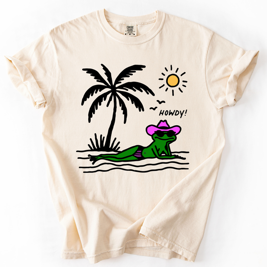 Hot Girl Summer, Funny Frog, Howdy, Beach, Summer, Sunshine, Comfort Colors T-Shirt