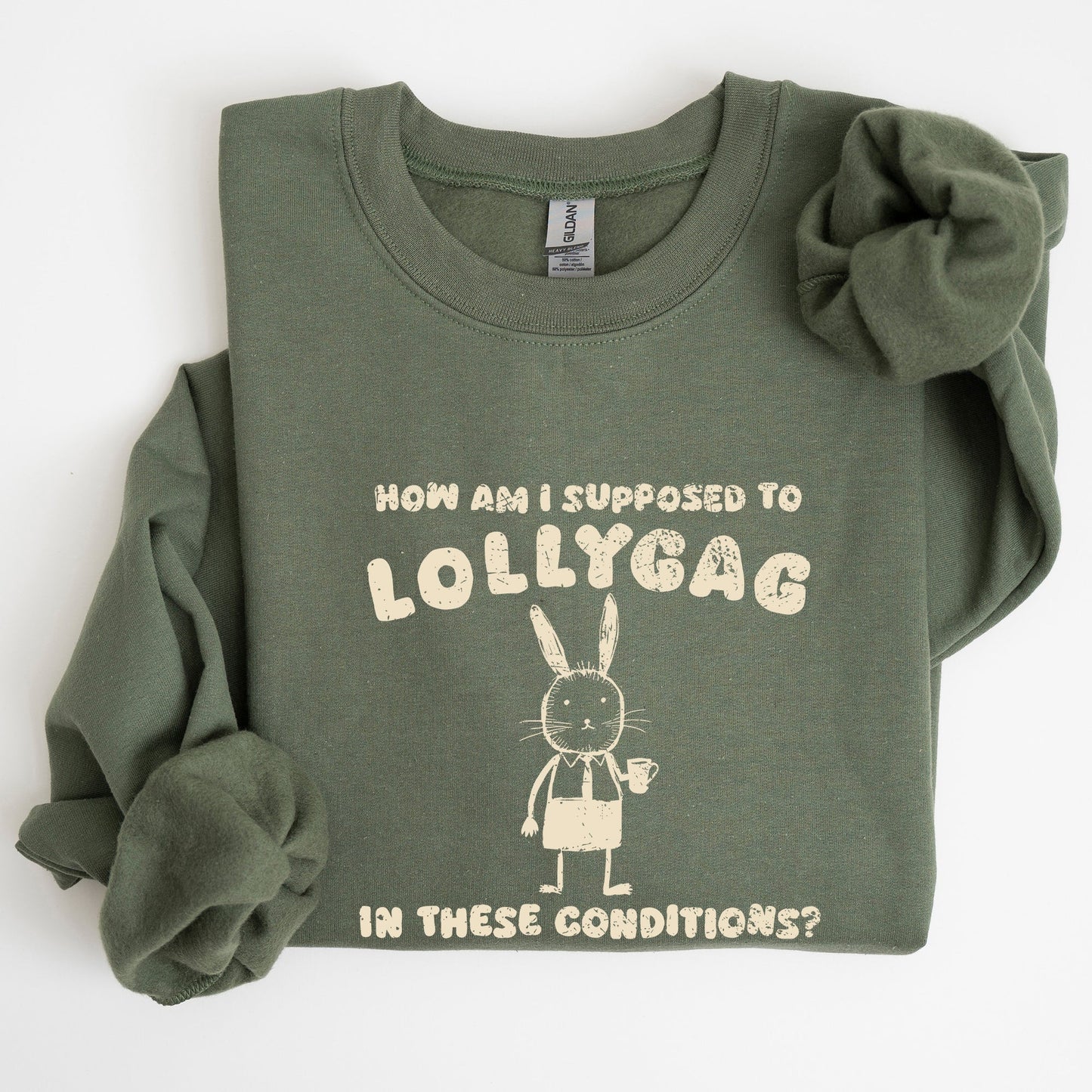 How Am I Supposed To Lollygag, Rabbit, Bunny, Meme, Aesthetic, Funny Sweatshirt