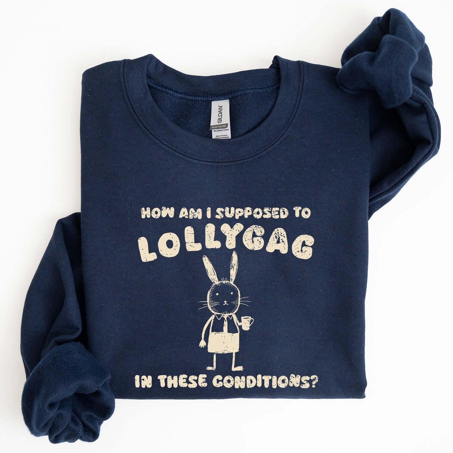 How Am I Supposed To Lollygag, Rabbit, Bunny, Meme, Aesthetic, Funny Sweatshirt