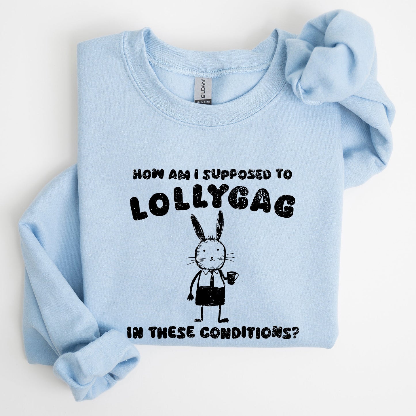 How Am I Supposed To Lollygag, Rabbit, Bunny, Meme, Aesthetic, Funny Sweatshirt