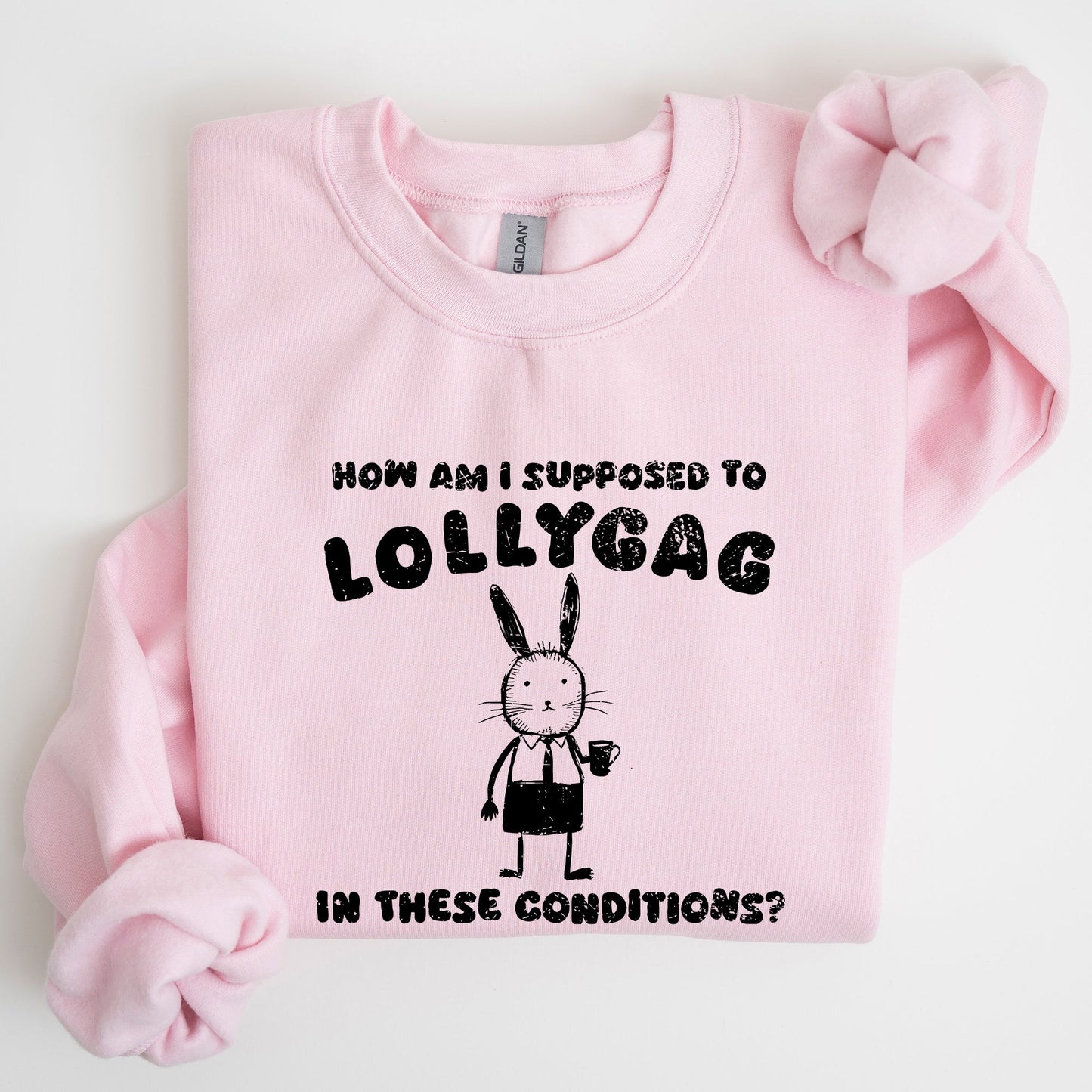 How Am I Supposed To Lollygag, Rabbit, Bunny, Meme, Aesthetic, Funny Sweatshirt