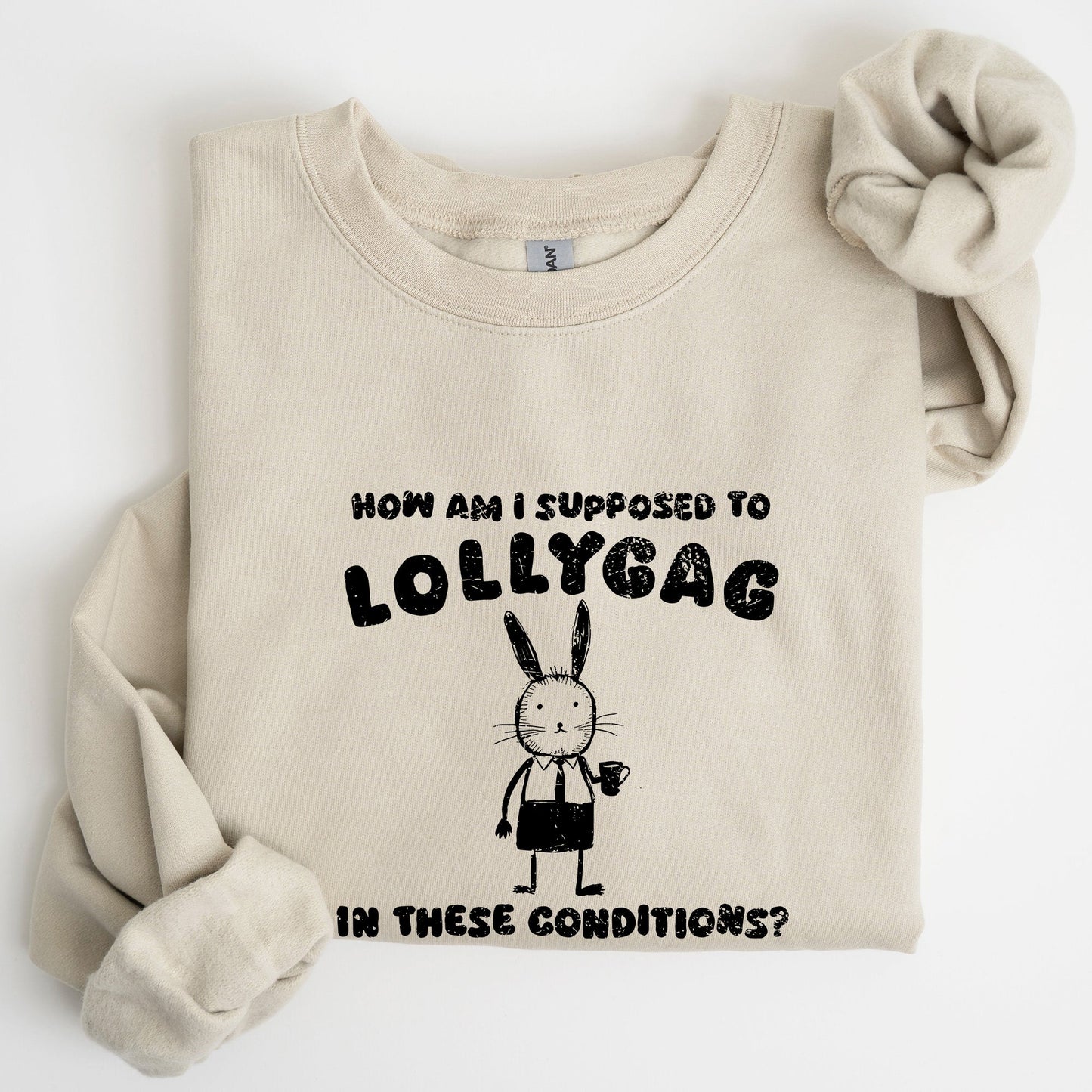 How Am I Supposed To Lollygag, Rabbit, Bunny, Meme, Aesthetic, Funny Sweatshirt