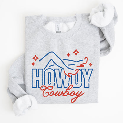 Howdy Cowboy, Neon, Las Vegas, Retro, Western, Country Sweatshirt