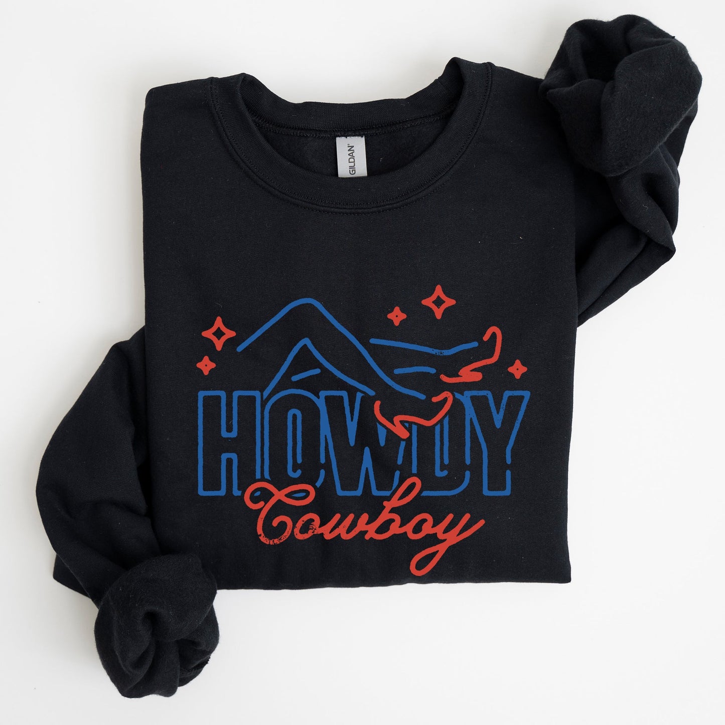 Howdy Cowboy, Neon, Las Vegas, Retro, Western, Country Sweatshirt