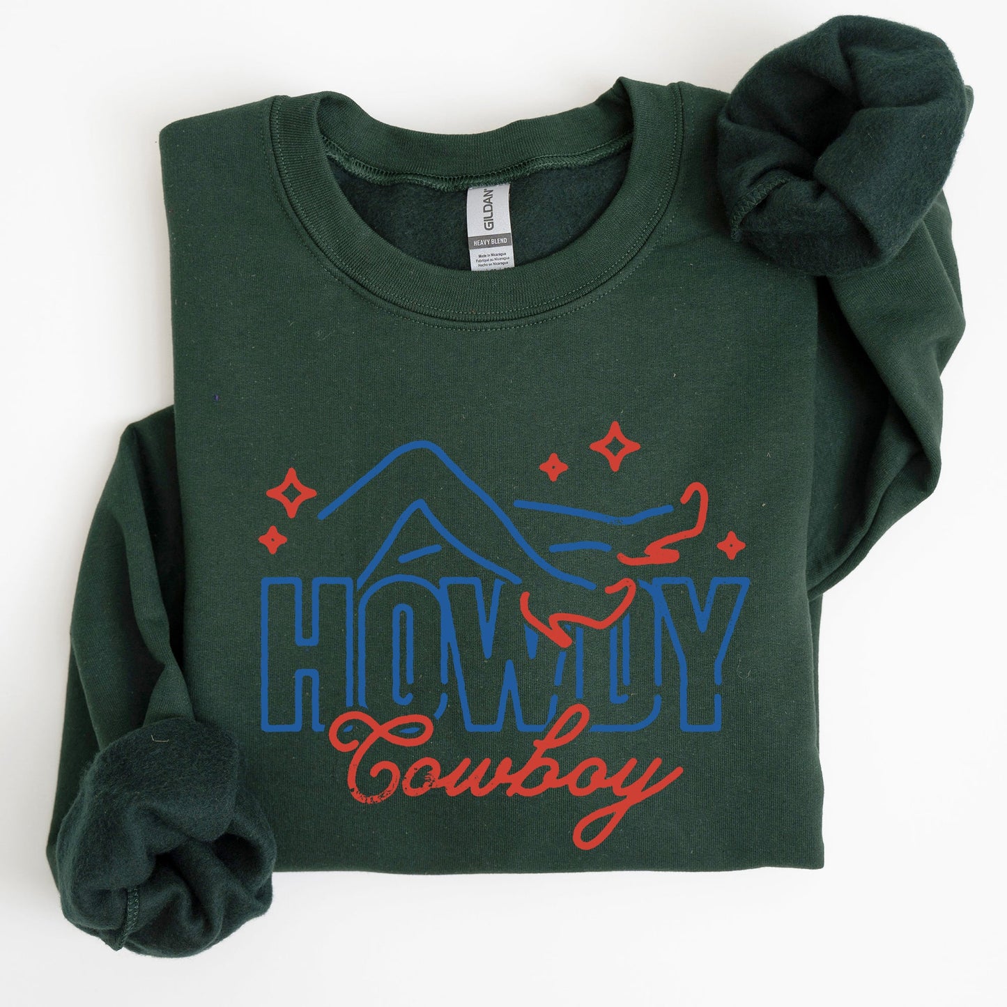 Howdy Cowboy, Neon, Las Vegas, Retro, Western, Country Sweatshirt