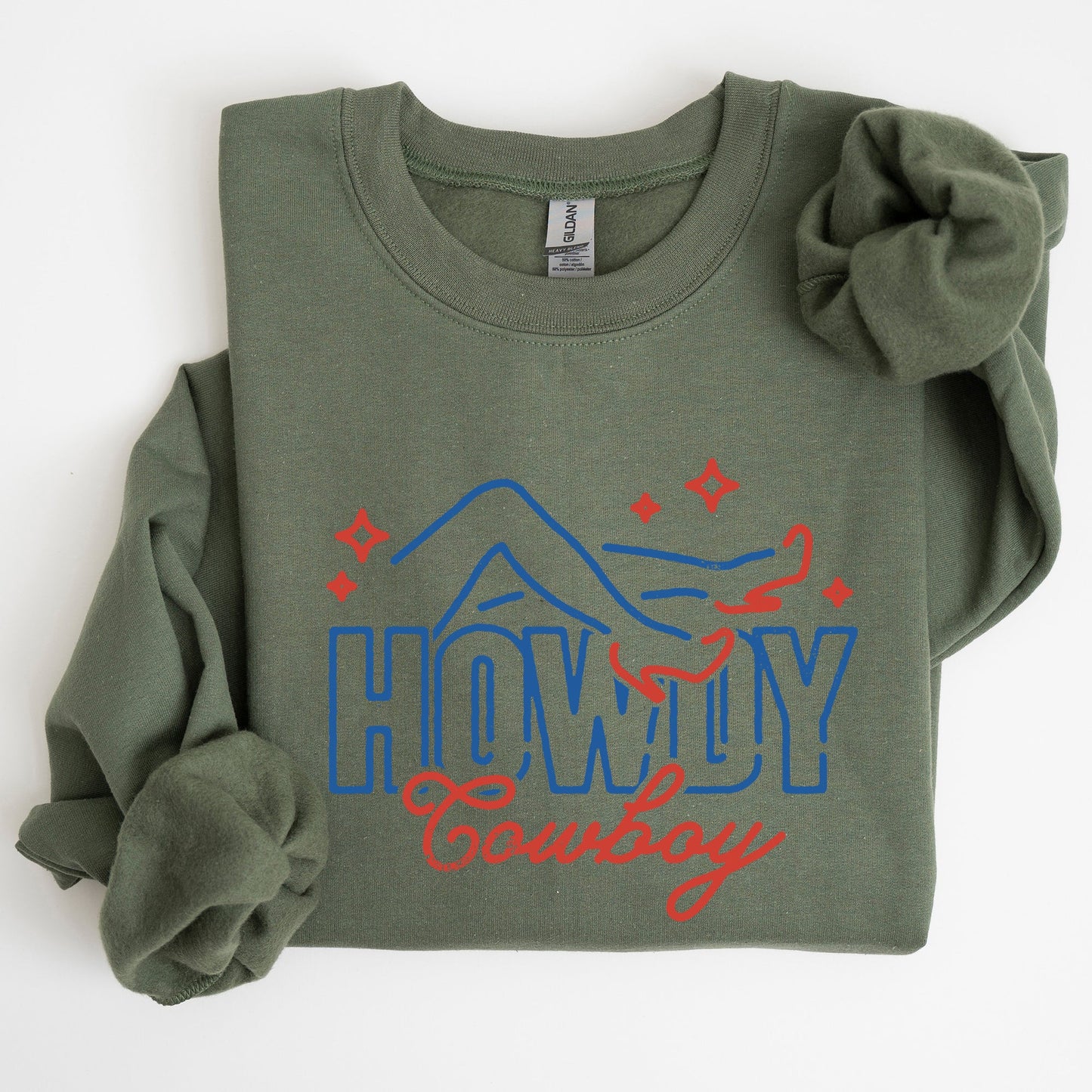 Howdy Cowboy, Neon, Las Vegas, Retro, Western, Country Sweatshirt