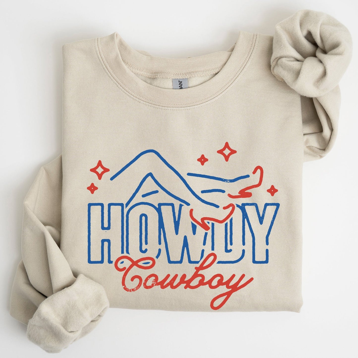 Howdy Cowboy, Neon, Las Vegas, Retro, Western, Country Sweatshirt