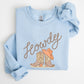 Howdy, Cowboy Boots, Western, Country, Cowgirl, Sweatshirt