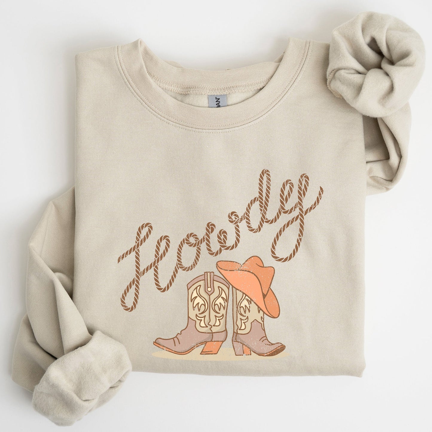 Howdy, Cowboy Boots, Western, Country, Cowgirl, Sweatshirt