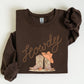 Howdy, Cowboy Boots, Western, Country, Cowgirl, Sweatshirt