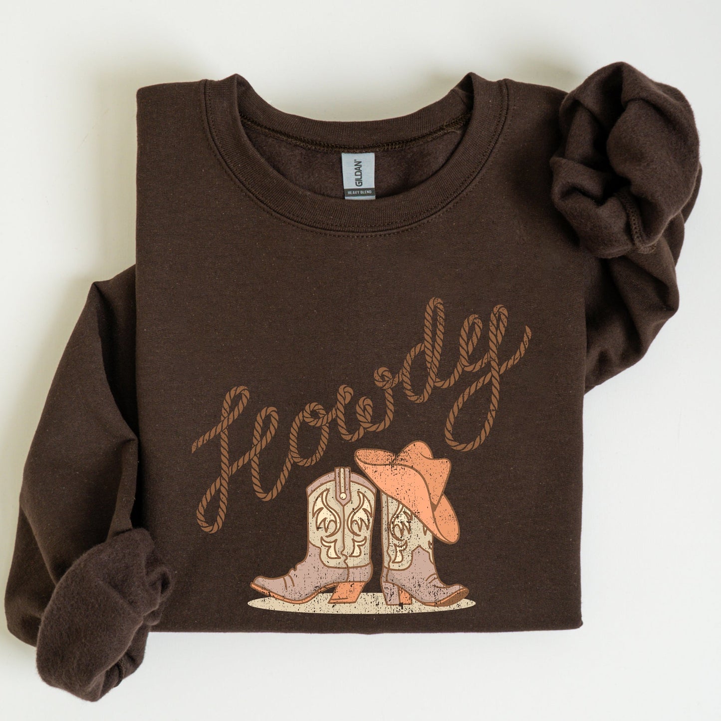 Howdy, Cowboy Boots, Western, Country, Cowgirl, Sweatshirt