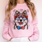 Husky Patriotic Dog, USA, America, Pet Lover, 4th of July Sweatshirt