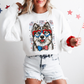 Husky Patriotic Dog, USA, America, Pet Lover, 4th of July Sweatshirt