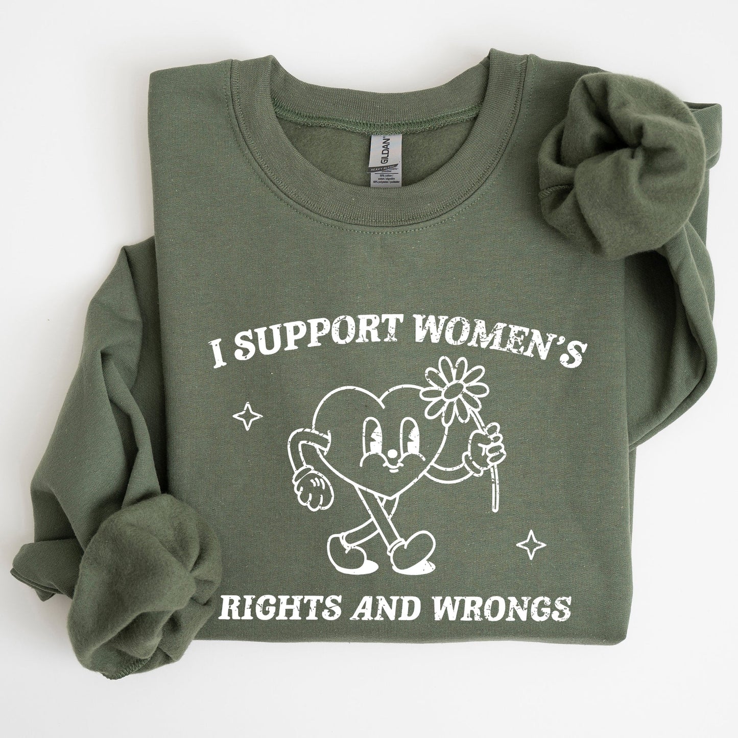 I Support Women's Right and Wrongs, Feminism, Funny, Aesthetic Sweatshirt