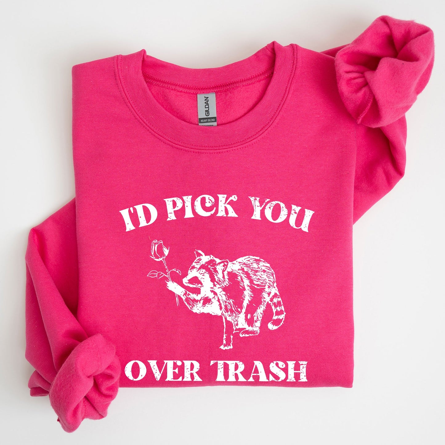 I'd Pick You Over Trash, Raccoon, Funny, Aesthetic Sweatshirt