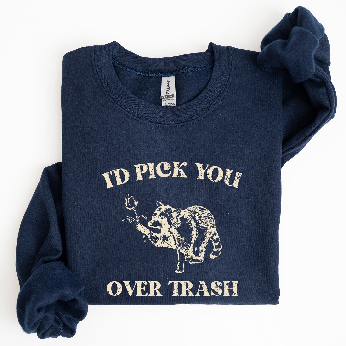 I'd Pick You Over Trash, Raccoon, Meme, Aesthetic, Funny Sweatshirt