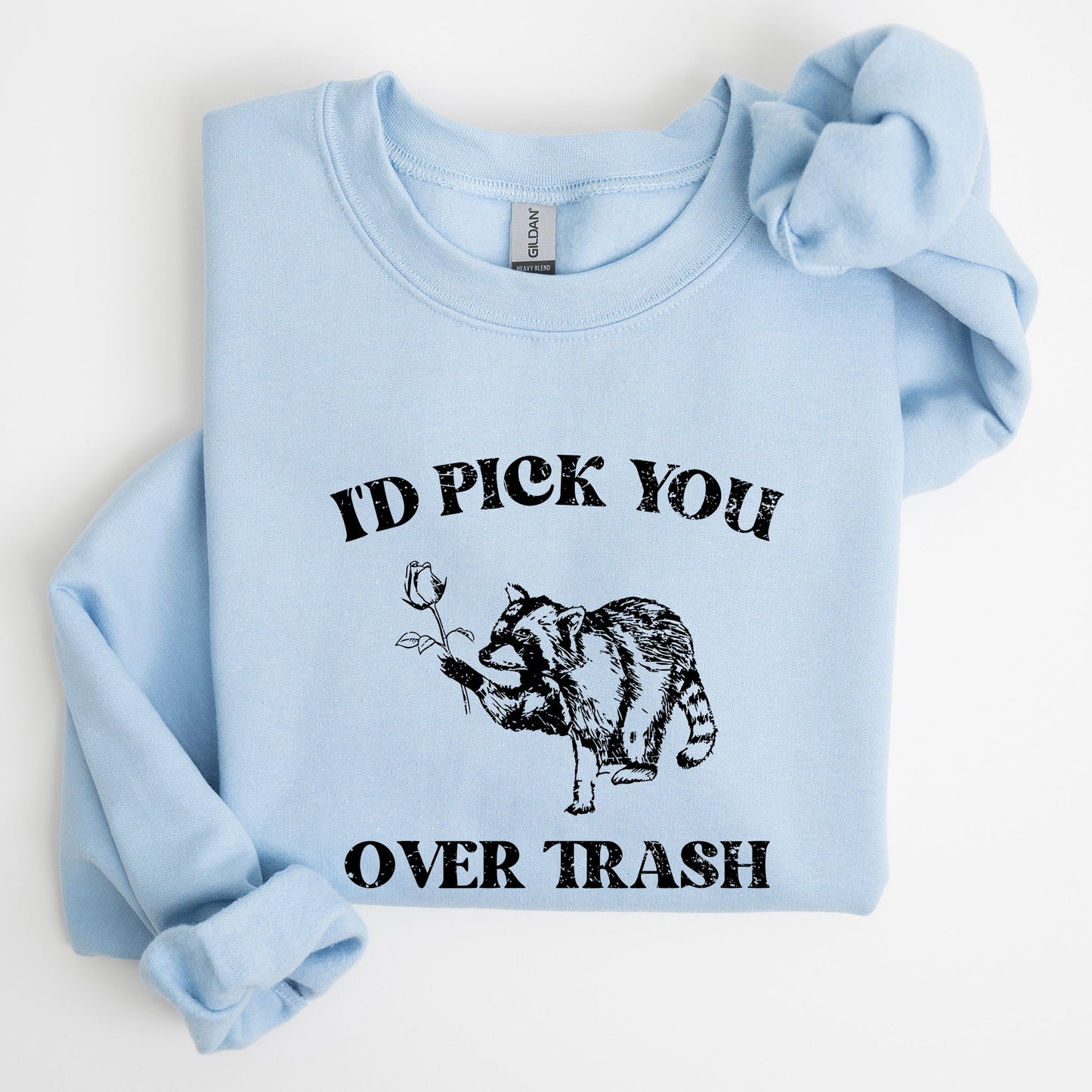 I'd Pick You Over Trash, Raccoon, Meme, Aesthetic, Funny Sweatshirt