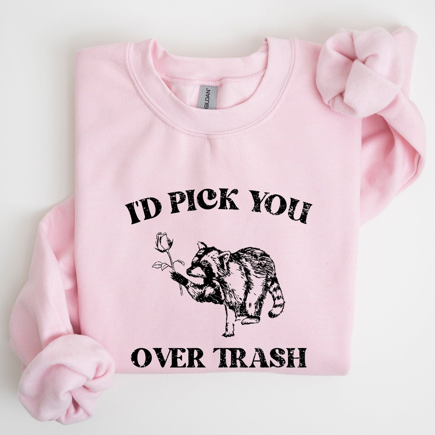 I'd Pick You Over Trash, Raccoon, Meme, Aesthetic, Funny Sweatshirt