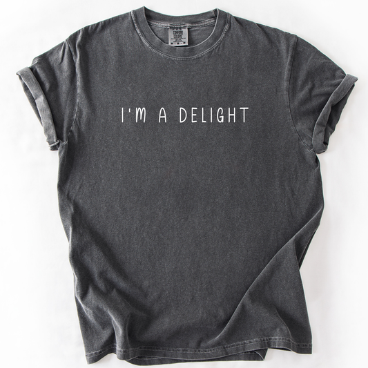 I'm A Delight, Sassy, Sarcastic, Minimalist, Funny, Comfort Colors T-Shirt