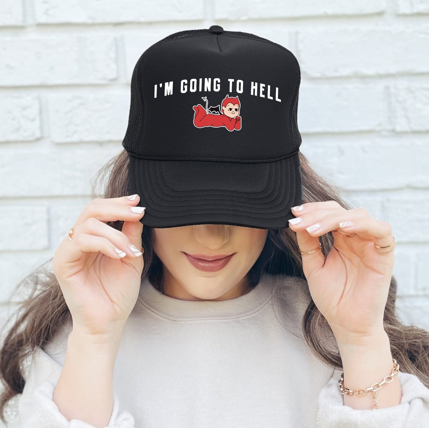 I'm Going to Hell, Sassy, Funny, Black Snapback Trucker Hat