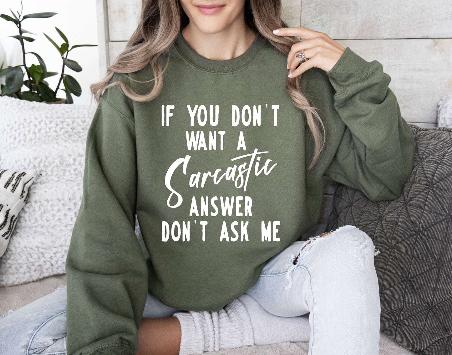 Sarcastic Answer Funny Sweatshirt, Sarcastic College Sweatshirt