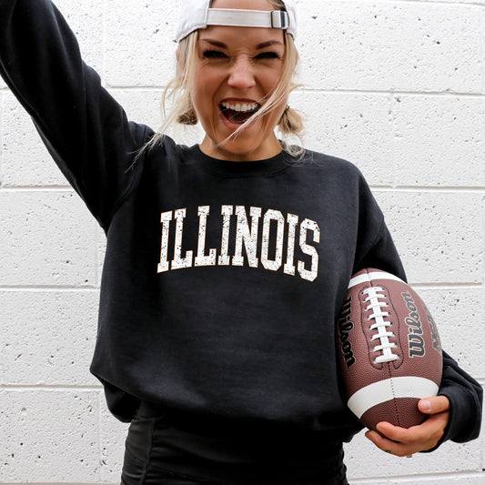 Illinois, Football, Sports, Game Day, Big Game, Touchdown, Tailgate Party, University, College, State Sweatshirt