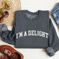 I'm A Delight Funny Sweatshirt, Sarcastic College Sweatshirt
