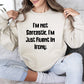 I'm Not Sarcastic Funny Sweatshirt, Sarcastic College Sweatshirt