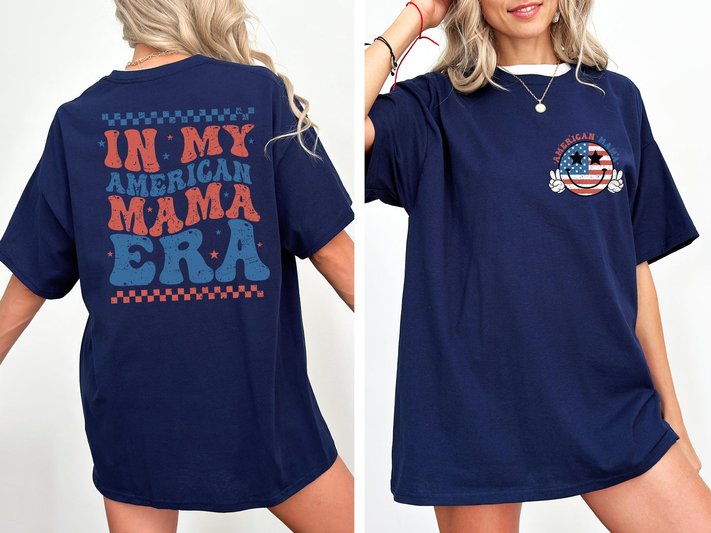 In My American Mama Era, Retro, Independence Day, America, USA, 4th of July, Fourth of July, Patriotic Tshirt Comfort Colors T-Shirt