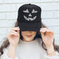 Jack O Lantern, Faux Lace, Halloween, Black Snapback Trucker Hat