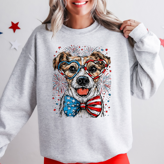 Jack Russell Terrier Patriotic Dog, USA, America, Pet Lover, 4th of July Sweatshirt
