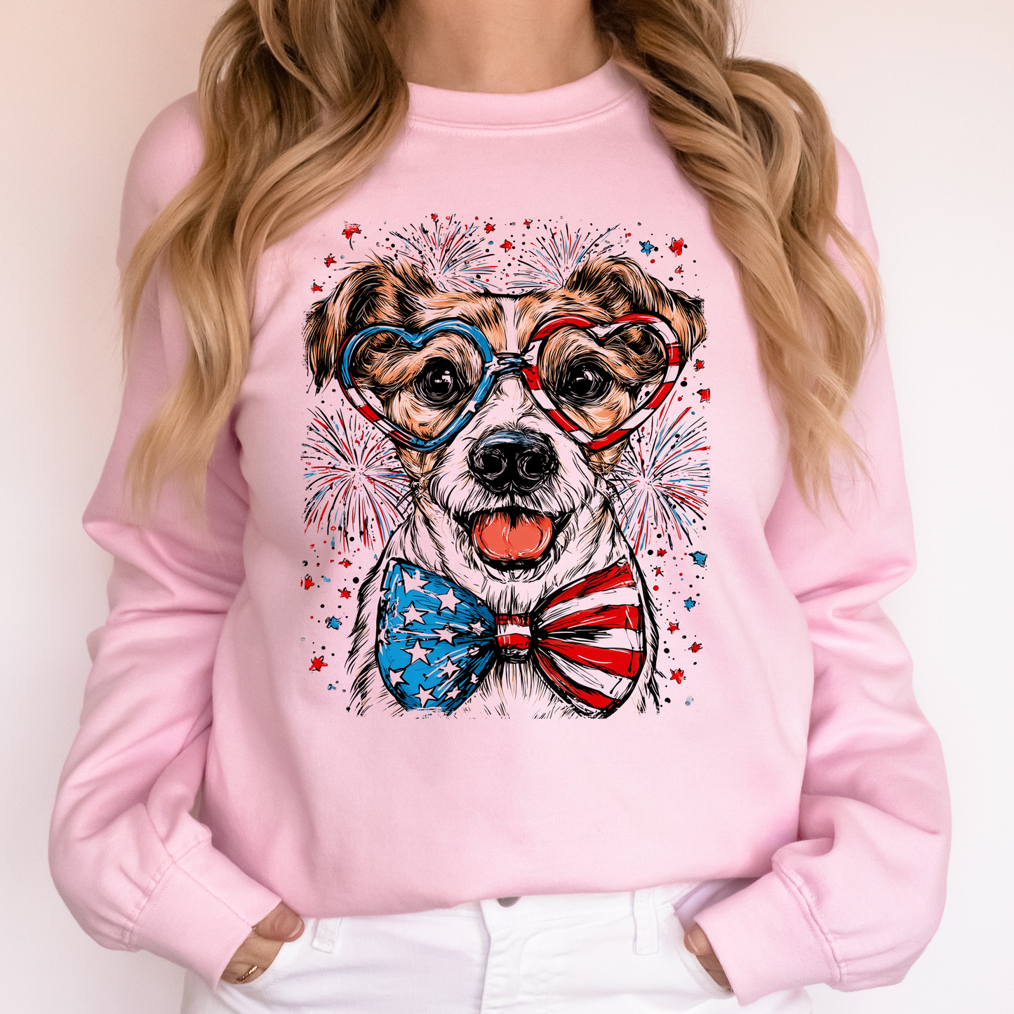 Jack Russell Terrier Patriotic Dog, USA, America, Pet Lover, 4th of July Sweatshirt