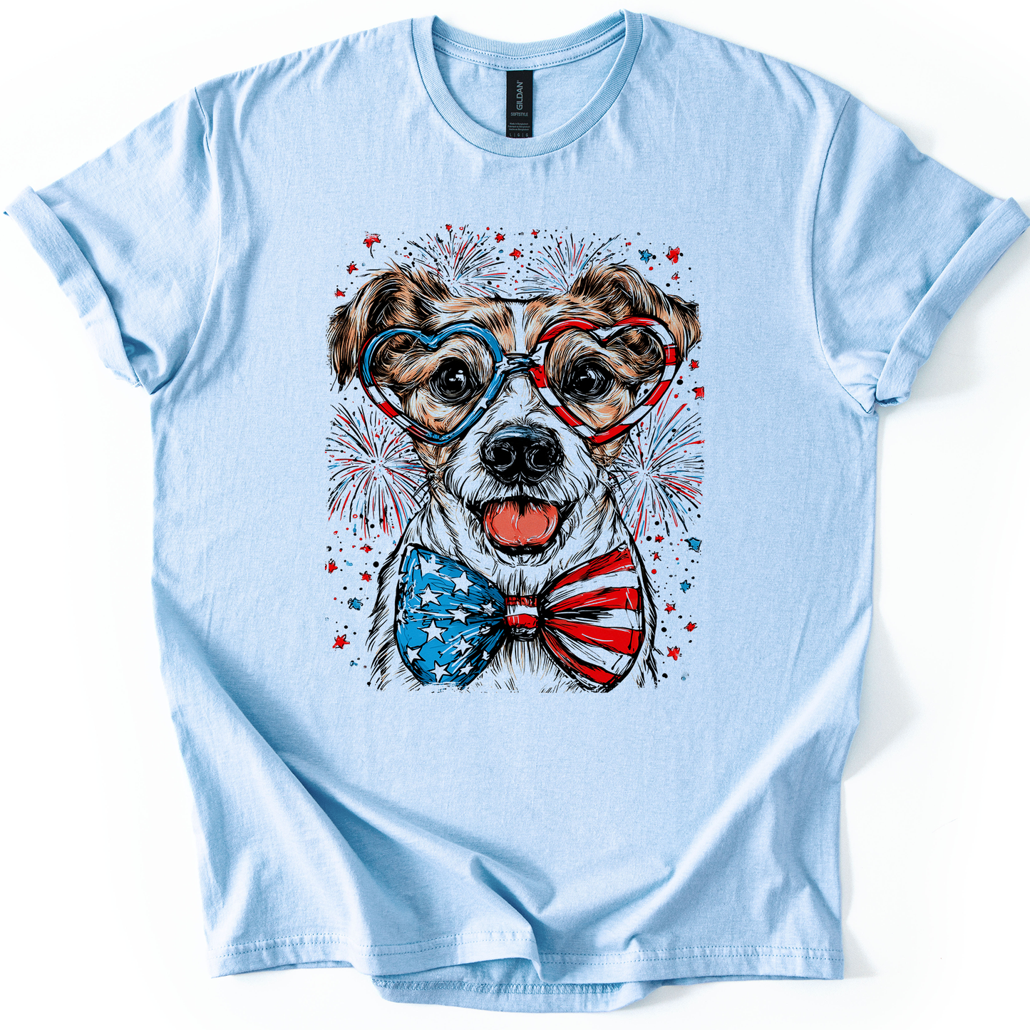 Jack Russell Terrier Patriotic Dog, USA, America, Pet Lover, 4th of July, Soft Style T-Shirt