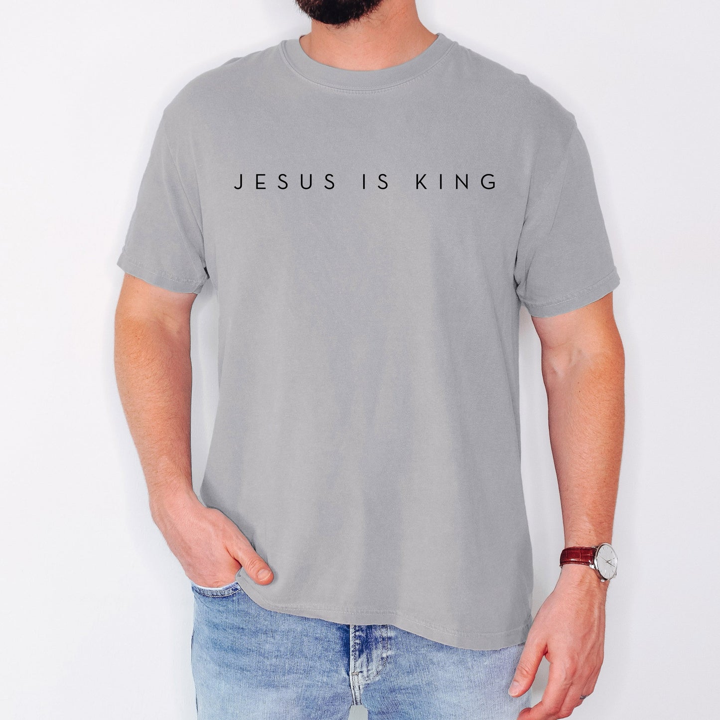 Jesus Is King, Minimalist, Religious, Faith, Gospel, Christian Tshirt Comfort Colors T-Shirt