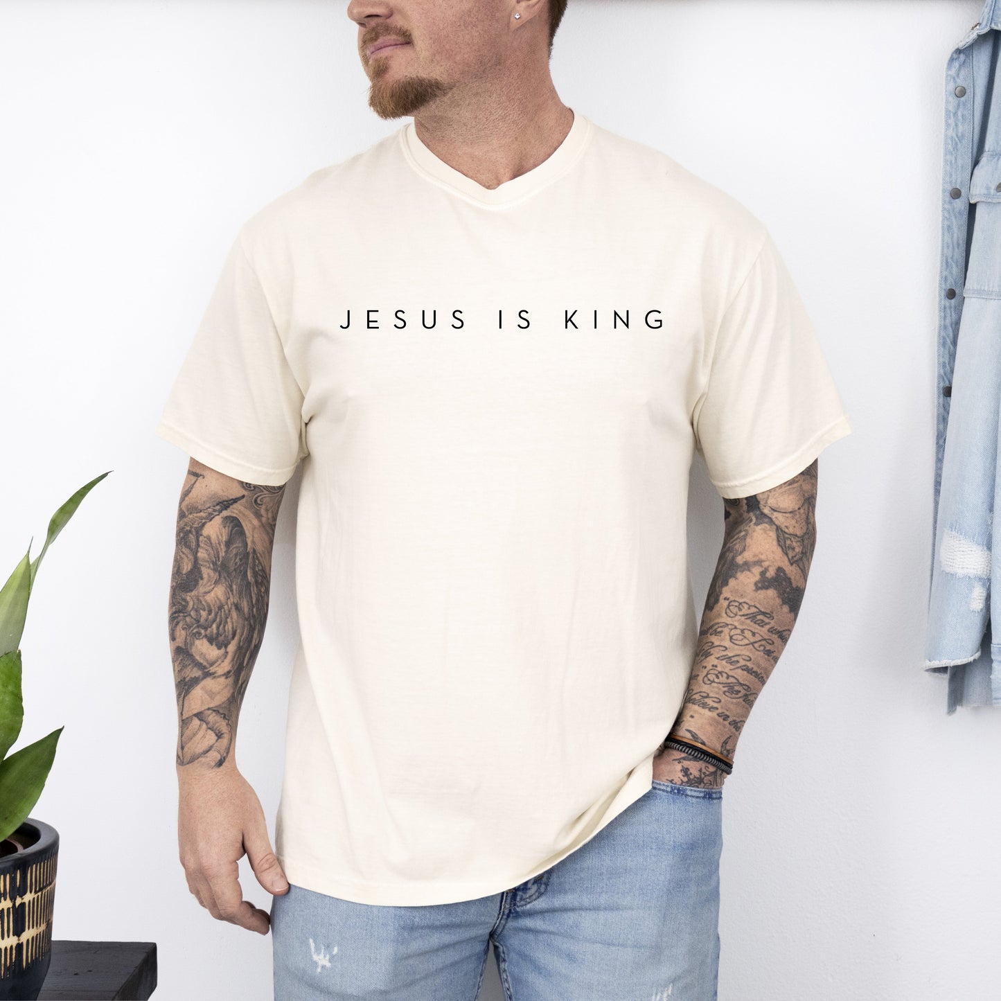 Jesus Is King, Minimalist, Religious, Faith, Gospel, Christian Tshirt Comfort Colors T-Shirt