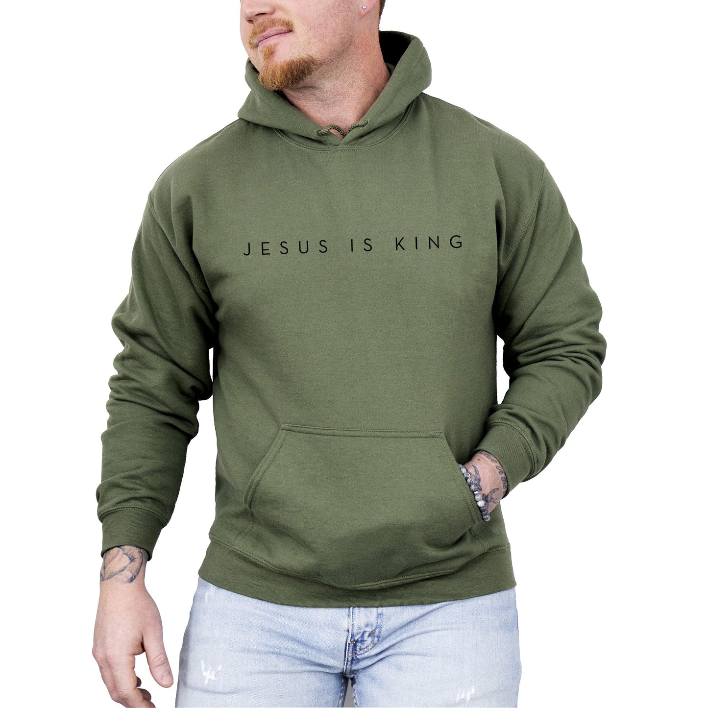 Jesus Is King, Minimalist, Religious, Faith, Gospel, Christian Hoodie, Hooded Sweatshirt