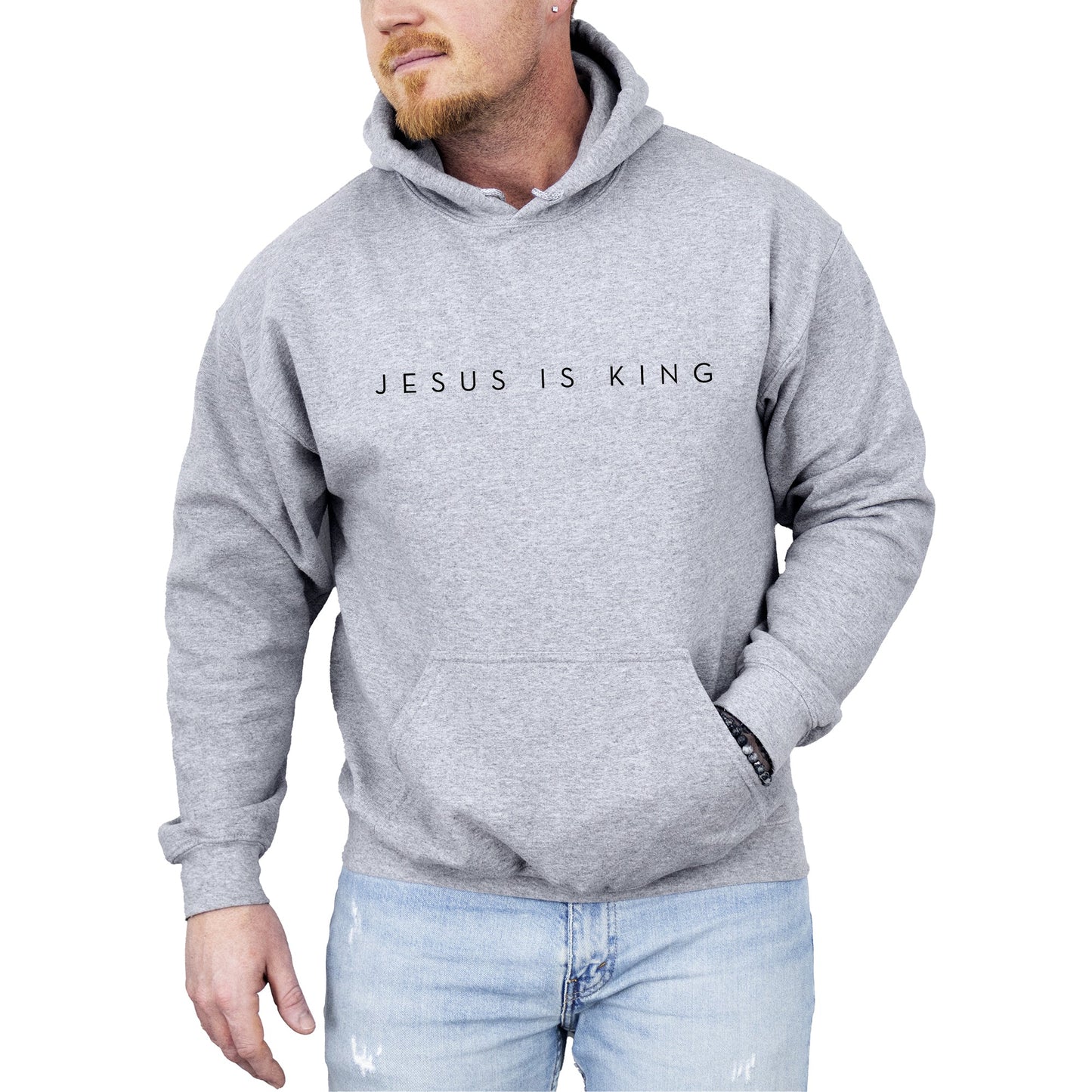 Jesus Is King, Minimalist, Religious, Faith, Gospel, Christian Hoodie, Hooded Sweatshirt