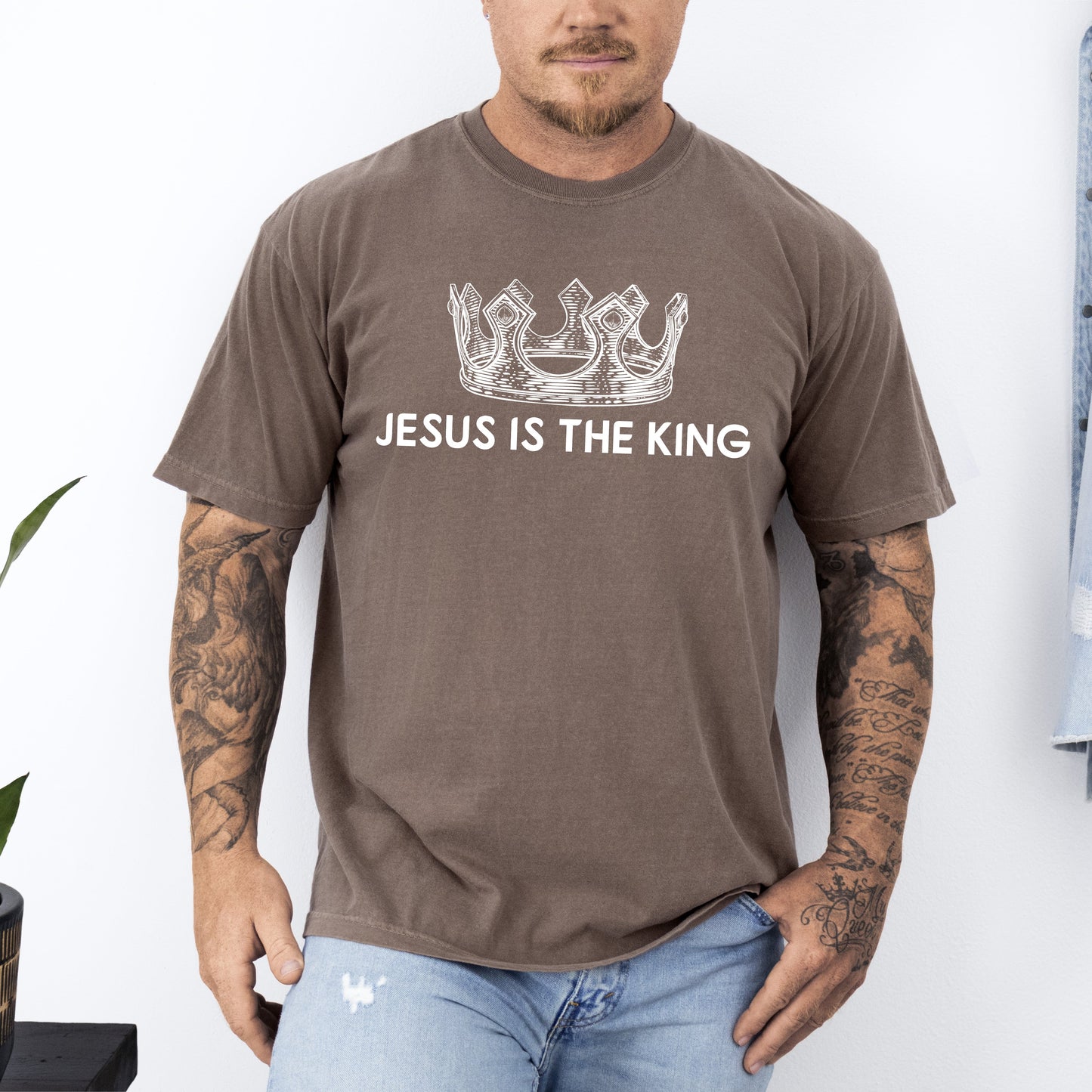 Jesus Is The King, Crown, Religious, Christian, Faith, Gospel Tshirt Comfort Colors T-Shirt