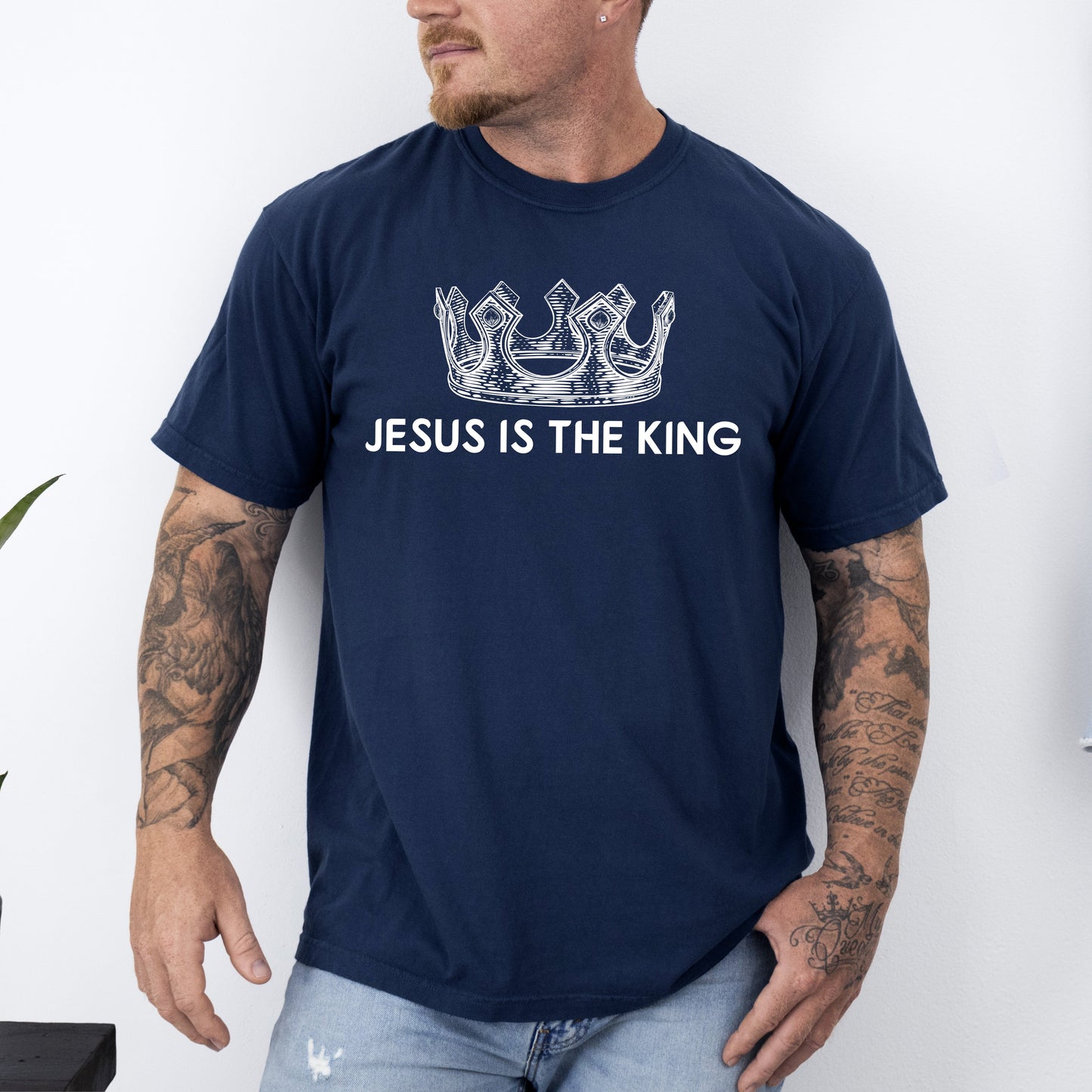 Jesus Is The King, Crown, Religious, Christian, Faith, Gospel Tshirt Comfort Colors T-Shirt