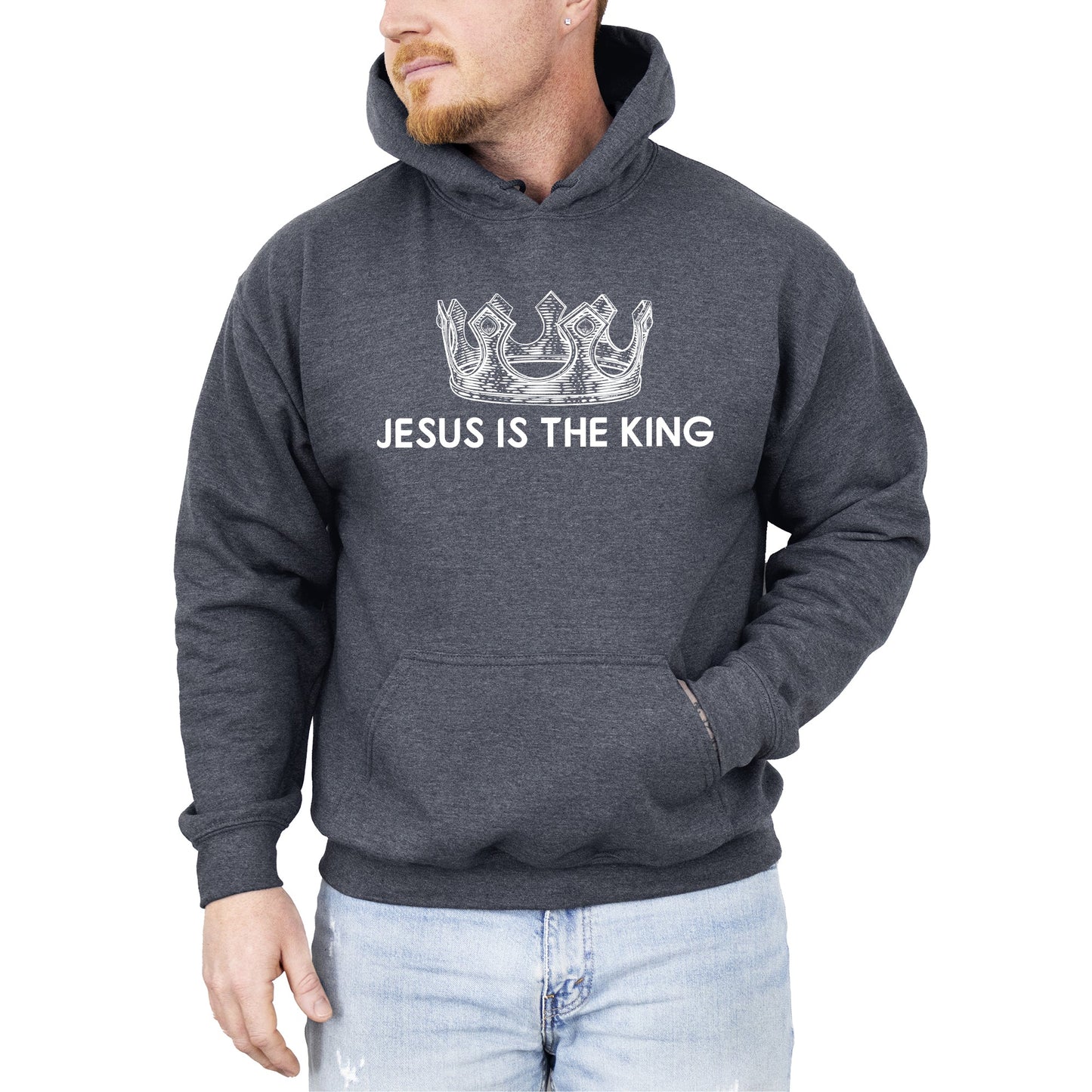 Jesus Is The King, Crown, Religious, Christian, Faith, Gospel Hoodie, Hooded Sweatshirt