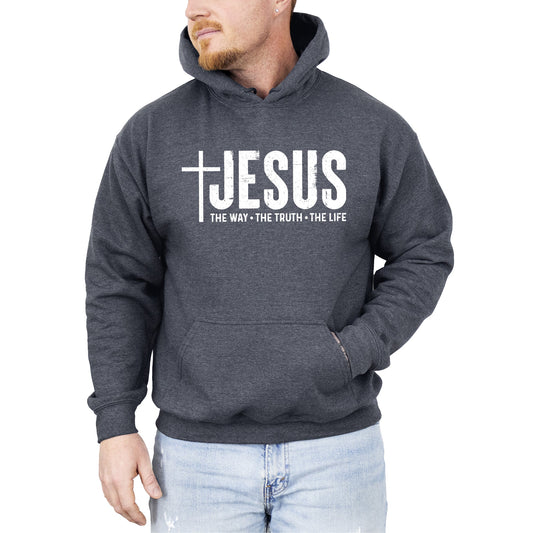 Jesus, The Way, The Truth, The Life, Christian, Religious, Faith, Gospel Hoodie, Hooded Sweatshirt