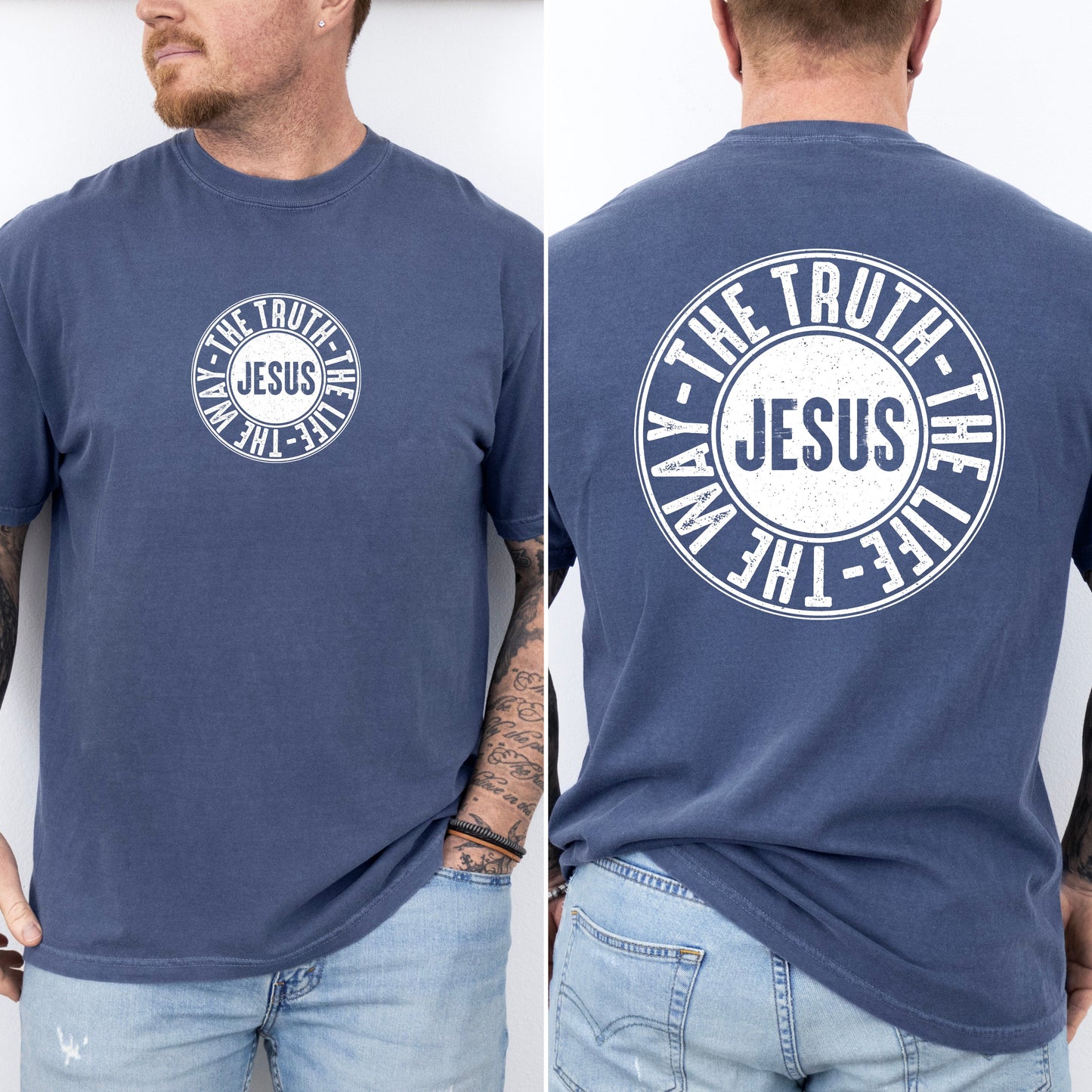 Jesus, The Way, The Truth, The Life, Circle, Christian, Religious, Faith, Gospel Tshirt Comfort Colors T-Shirt
