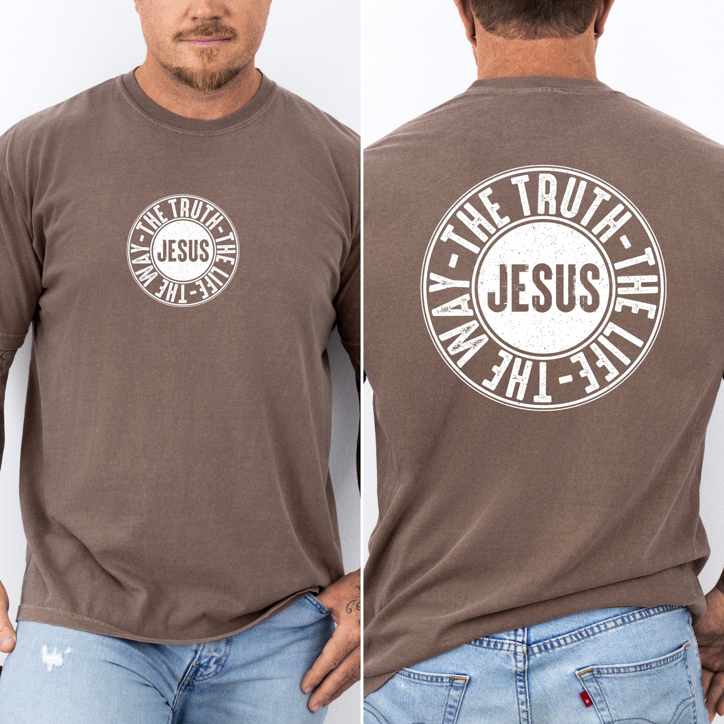 Jesus, The Way, The Truth, The Life, Circle, Christian, Religious, Faith, Gospel Tshirt Comfort Colors T-Shirt