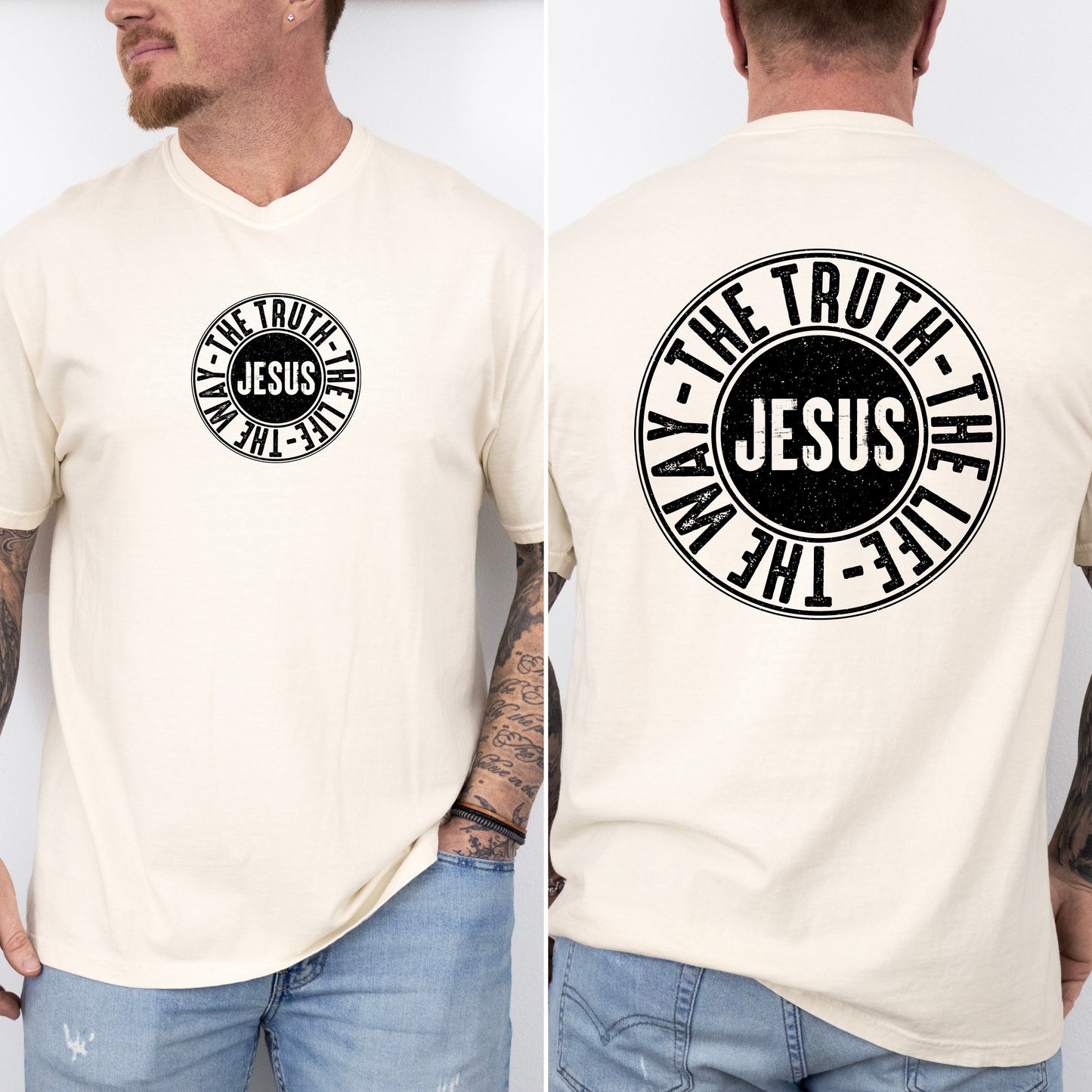 Jesus, The Way, The Truth, The Life, Circle, Christian, Religious, Faith, Gospel Tshirt Comfort Colors T-Shirt