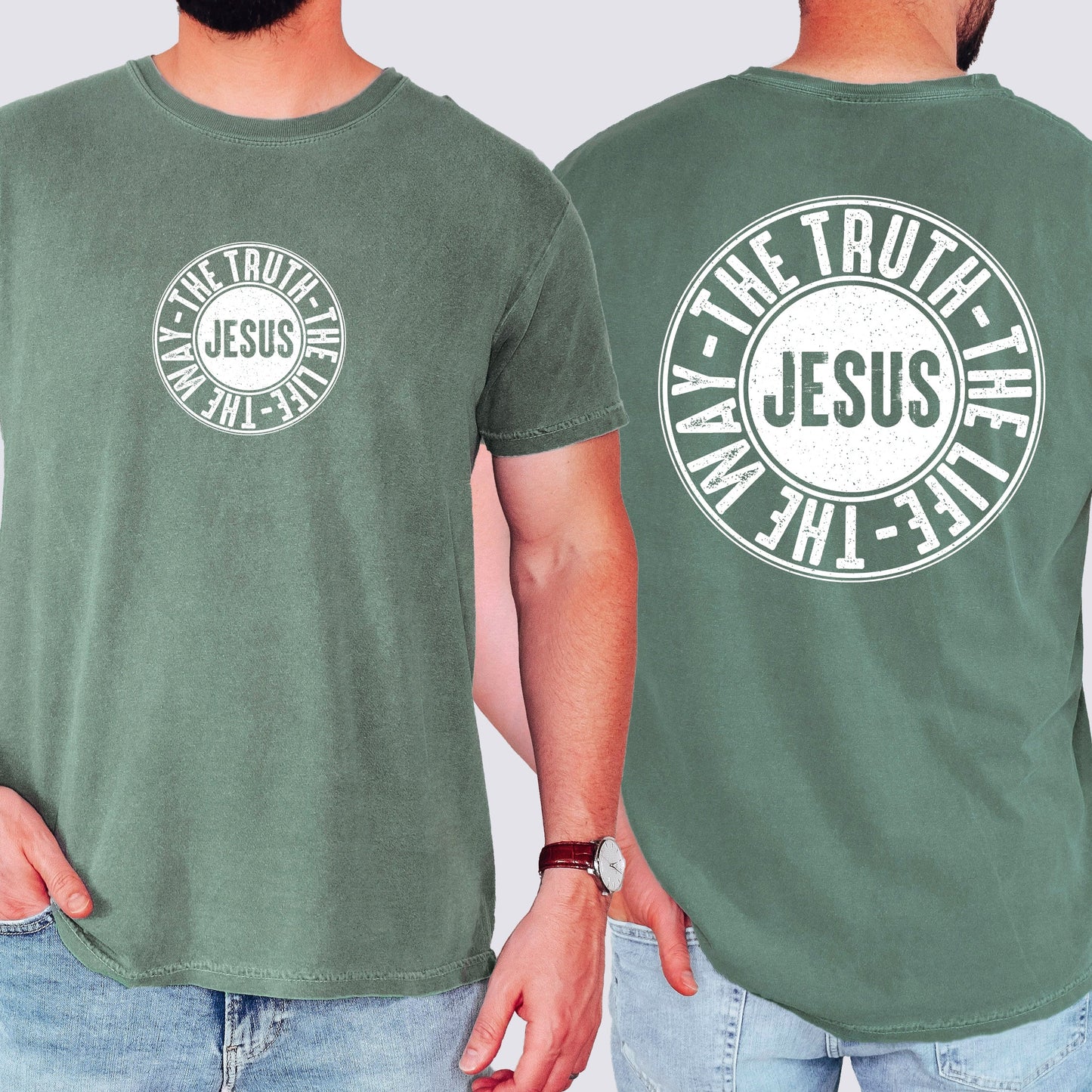 Jesus, The Way, The Truth, The Life, Circle, Christian, Religious, Faith, Gospel Tshirt Comfort Colors T-Shirt